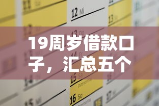 19周岁借款口子，汇总五个网贷平台有多少家