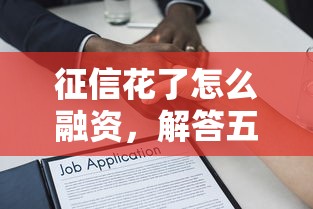 征信花了怎么融资，解答五家贷款比较好的平台