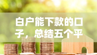 白户能下款的口子，总结五个平台贷款