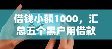 借钱小额1000，汇总五个黑户用借款平台可贷到款