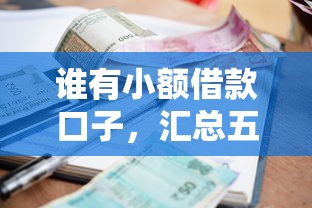 谁有小额借款口子，汇总五个正规的大额贷款平台