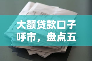 大额贷款口子呼市，盘点五个征信花用什么贷款软件