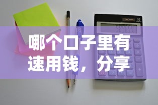 哪个口子里有速用钱，分享五个秒过的贷款平台