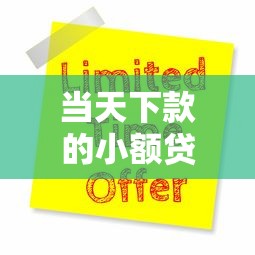 当天下款的小额贷款，五大平台借钱靠谱