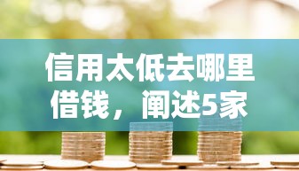 信用太低去哪里借钱，阐述5家贷款靠谱的平台