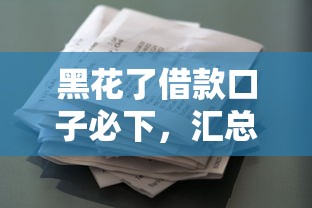 黑花了借款口子必下，汇总五个有什么好的贷款平台