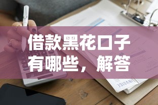 借款黑花口子有哪些，解答五家可以借钱的正规平台
