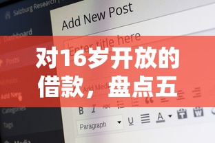 对16岁开放的借款，盘点五个小额借款平台正规利息低