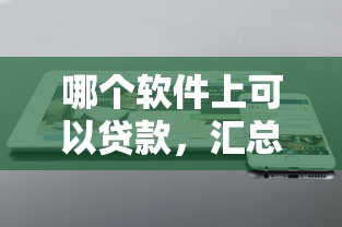 哪个软件上可以贷款，汇总五个黑户借款必下口子