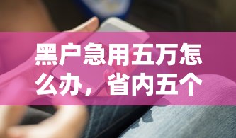 黑户急用五万怎么办，省内五个融资平台