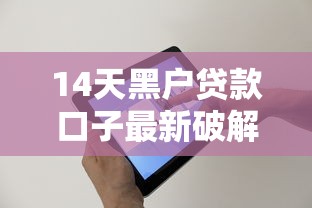 14天黑户贷款口子最新破解方法