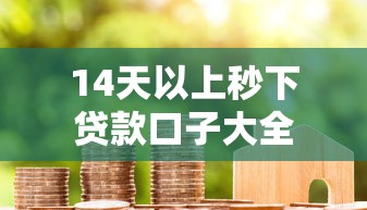 14天以上秒下贷款口子大全