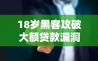 18岁黑客攻破大额贷款漏洞