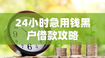 24小时急用钱黑户借款攻略