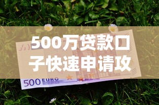 500万贷款口子快速申请攻略