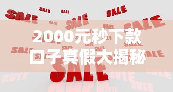 2000元秒下款口子真假大揭秘