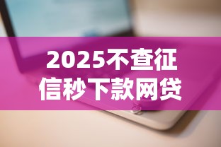 2025不查征信秒下款网贷推荐