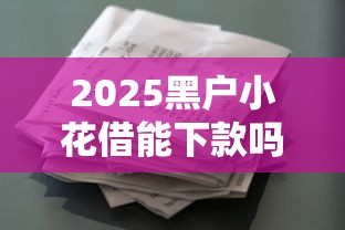2025黑户小花借能下款吗