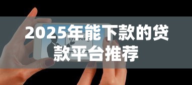 2025年能下款的贷款平台推荐