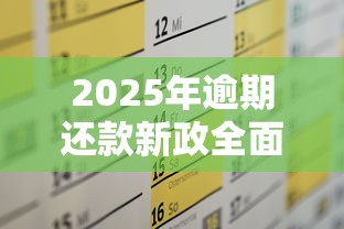 2025年逾期还款新政全面解析