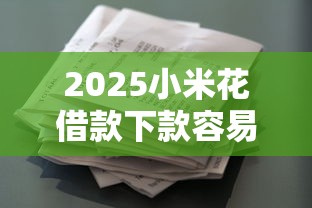 2025小米花借款下款容易吗
