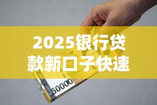 2025银行贷款新口子快速下款指南