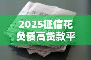 2025征信花负债高贷款平台推荐
