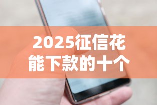 2025征信花能下款的十个平台