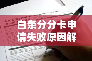 白条分分卡申请失败原因解析