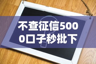 不查征信5000口子秒批下款