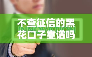 不查征信的黑花口子靠谱吗