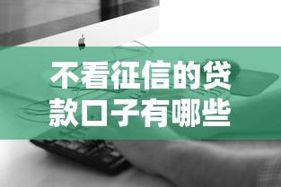 不看征信的贷款口子有哪些