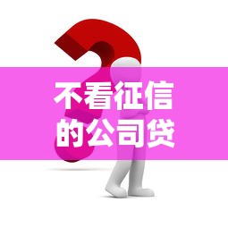不看征信的公司贷款有哪些