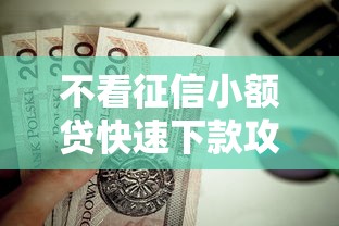 不看征信小额贷快速下款攻略