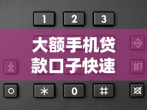 大额手机贷款口子快速申请攻略