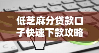 低芝麻分贷款口子快速下款攻略