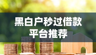 黑白户秒过借款平台推荐