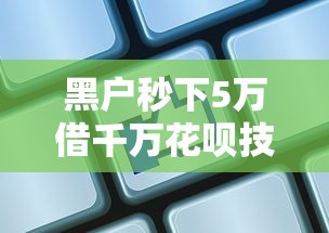 黑户秒下5万借千万花呗技巧