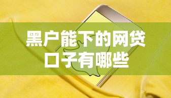 黑户能下的网贷口子有哪些