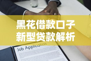 黑花借款口子新型贷款解析