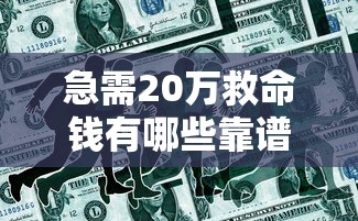 急需20万救命钱有哪些靠谱途径