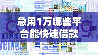 急用1万哪些平台能快速借款