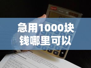 急用1000块钱哪里可以快速借到