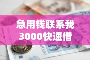 急用钱联系我3000快速借款