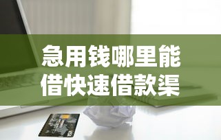 急用钱哪里能借快速借款渠道推荐