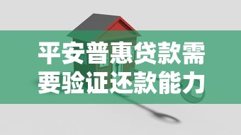 平安普惠贷款需要验证还款能力吗