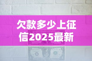欠款多少上征信2025最新标准