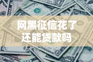 网黑征信花了还能贷款吗