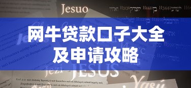 网牛贷款口子大全及申请攻略