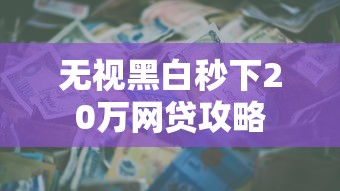 无视黑白秒下20万网贷攻略